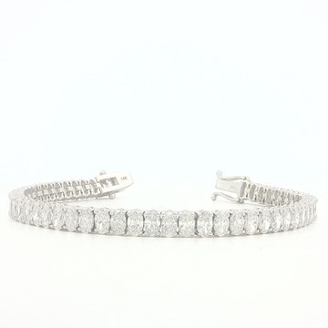 11.00Ct 14K Gold Diamond Oval Cut Tennis Bracelet