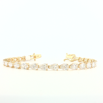 10Ct 14K Gold Tennis Bracelet with Pear Cut Diamonds