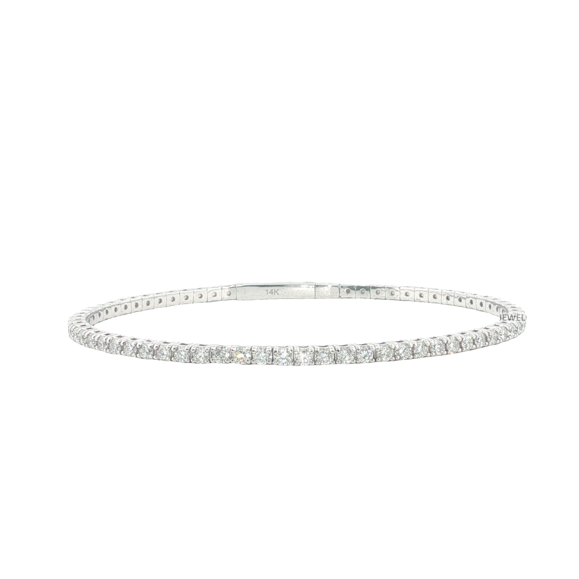 Flex-1003 White Gold 3ct Bangle