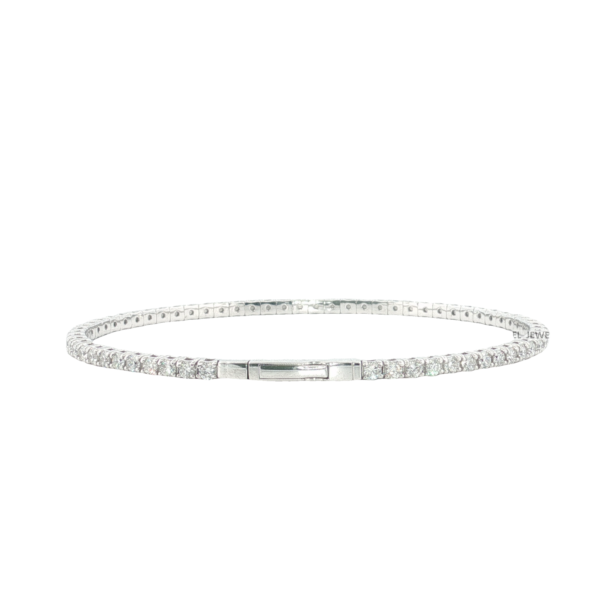 Flex-1003 White Gold 3ct Bangle