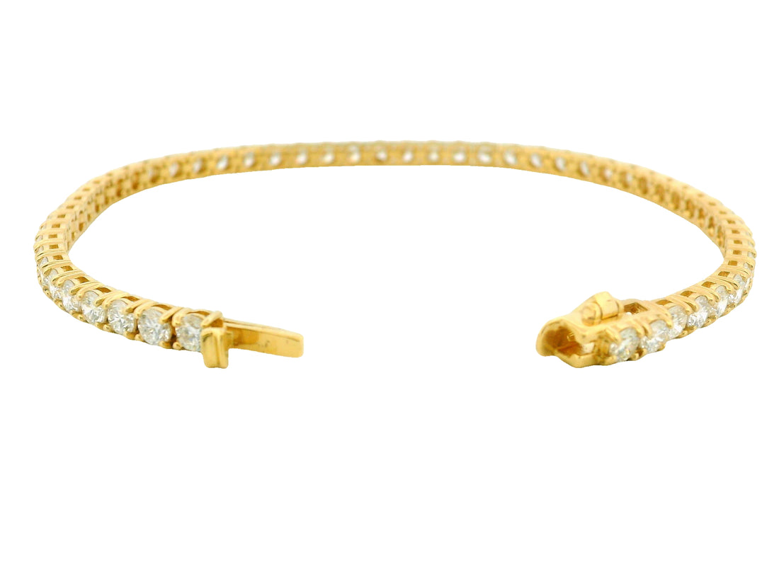 Elegant 14K Gold Round Diamond Bracelet