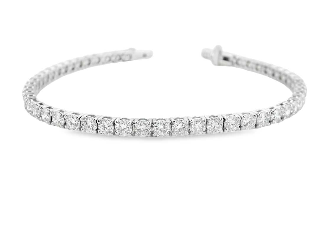 Elegant Diamond Tennis Bracelet 14K White Gold Round