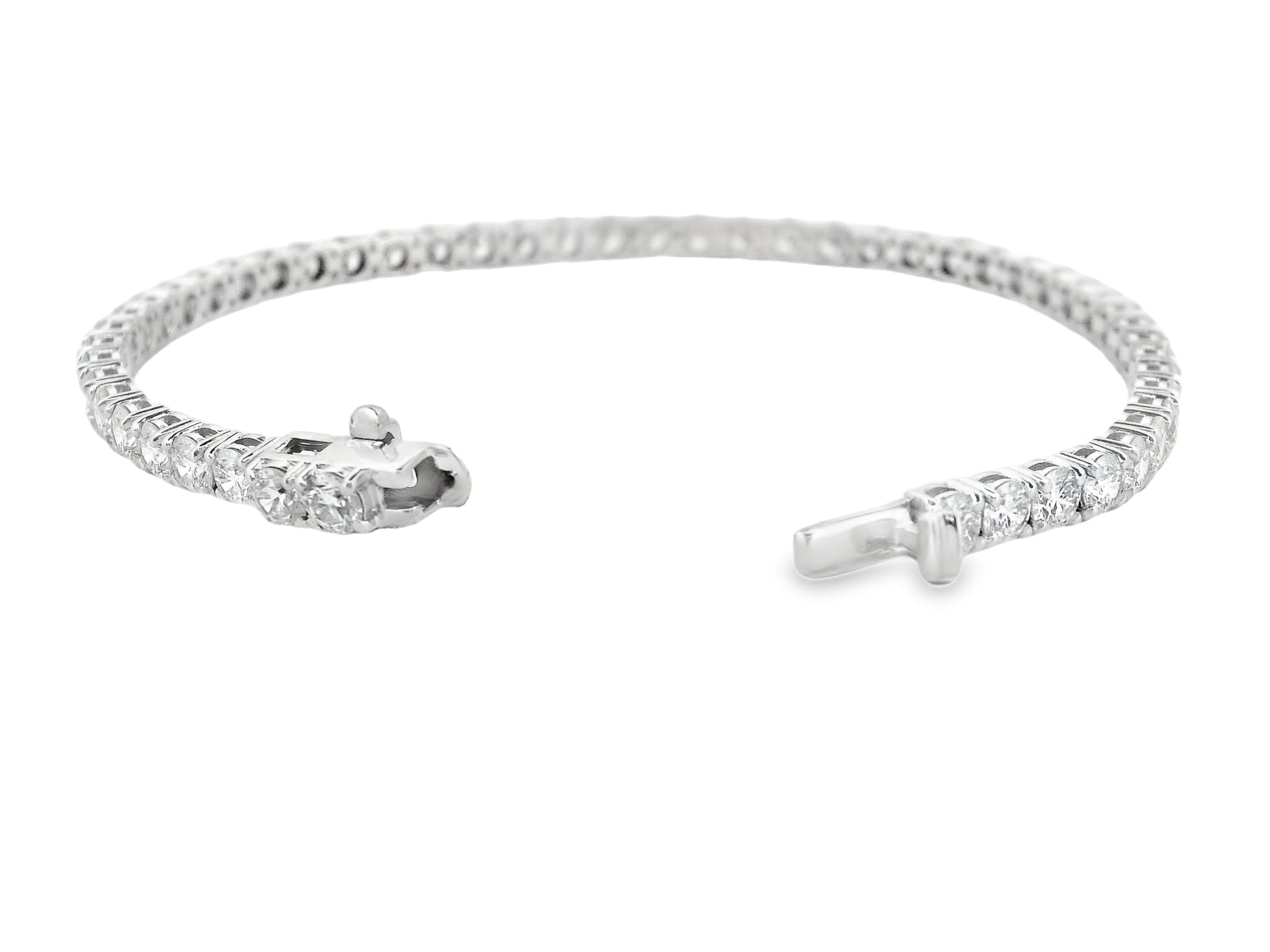 Elegant Diamond Tennis Bracelet 14K White Gold Round