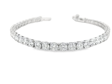 Elegant 14K White Gold Round Diamond Tennis Bracelet