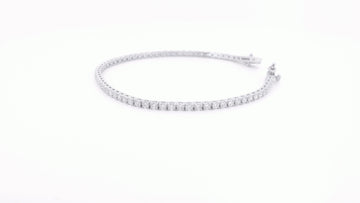 Elegant 14K White Gold Round Diamond Bracelet