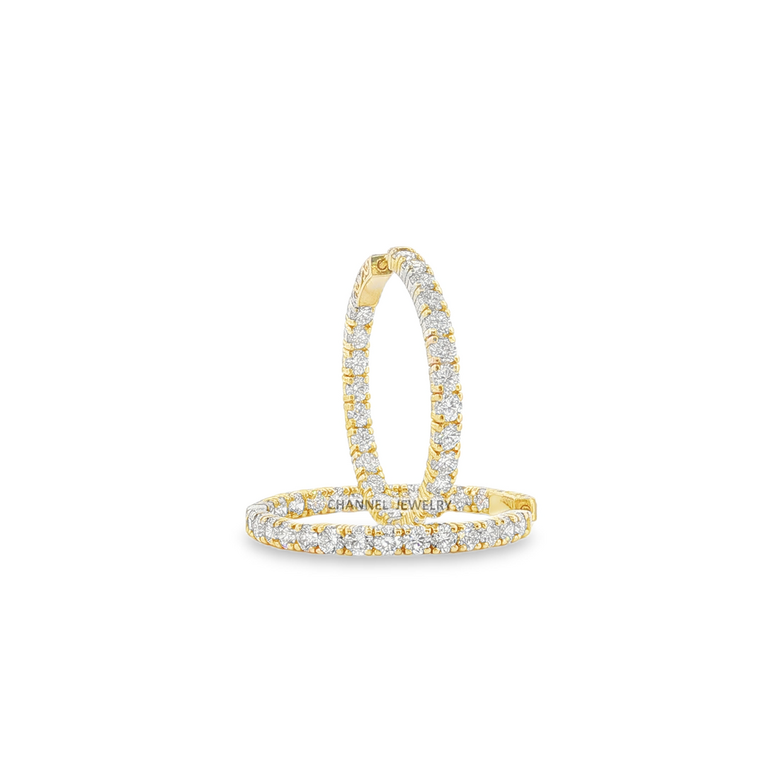 5.00ct 14K Gold Inside Out Hoop Earrings