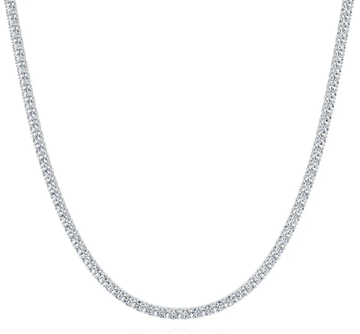 10Ct 14K Gold Diamond Tennis Necklace
