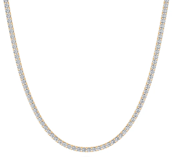 8Ct 14K Gold Tennis Necklace