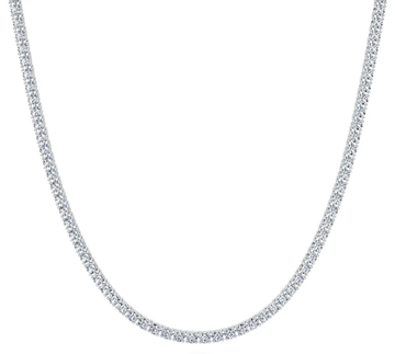 12Ct 14K Gold Tennis Necklace
