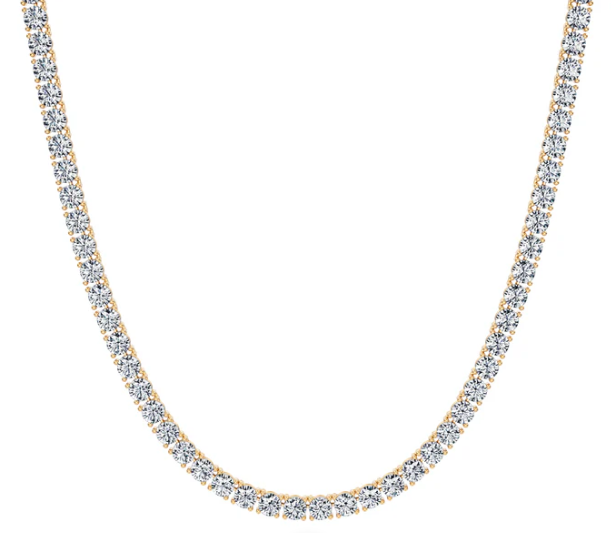 22Ct 14K Gold Diamond Tennis Necklace