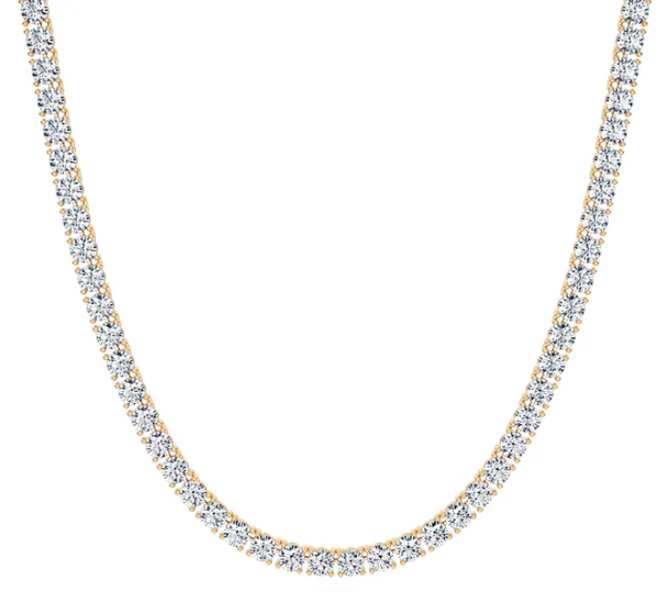 25ct 14K Gold Tennis Necklace