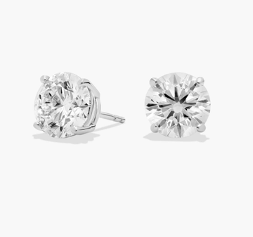 5.00cttw 14K Gold Stud Earrings with Round Brilliant Diamonds