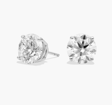 6.00cttw 14K Gold Round Brilliant Cut Diamond Stud Earrings