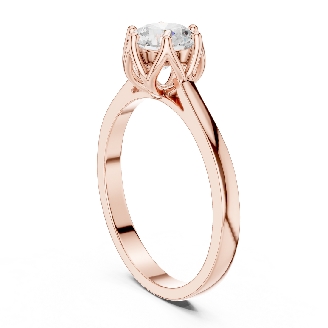 HLR-46 - Solitaire Round Ring - White Gold