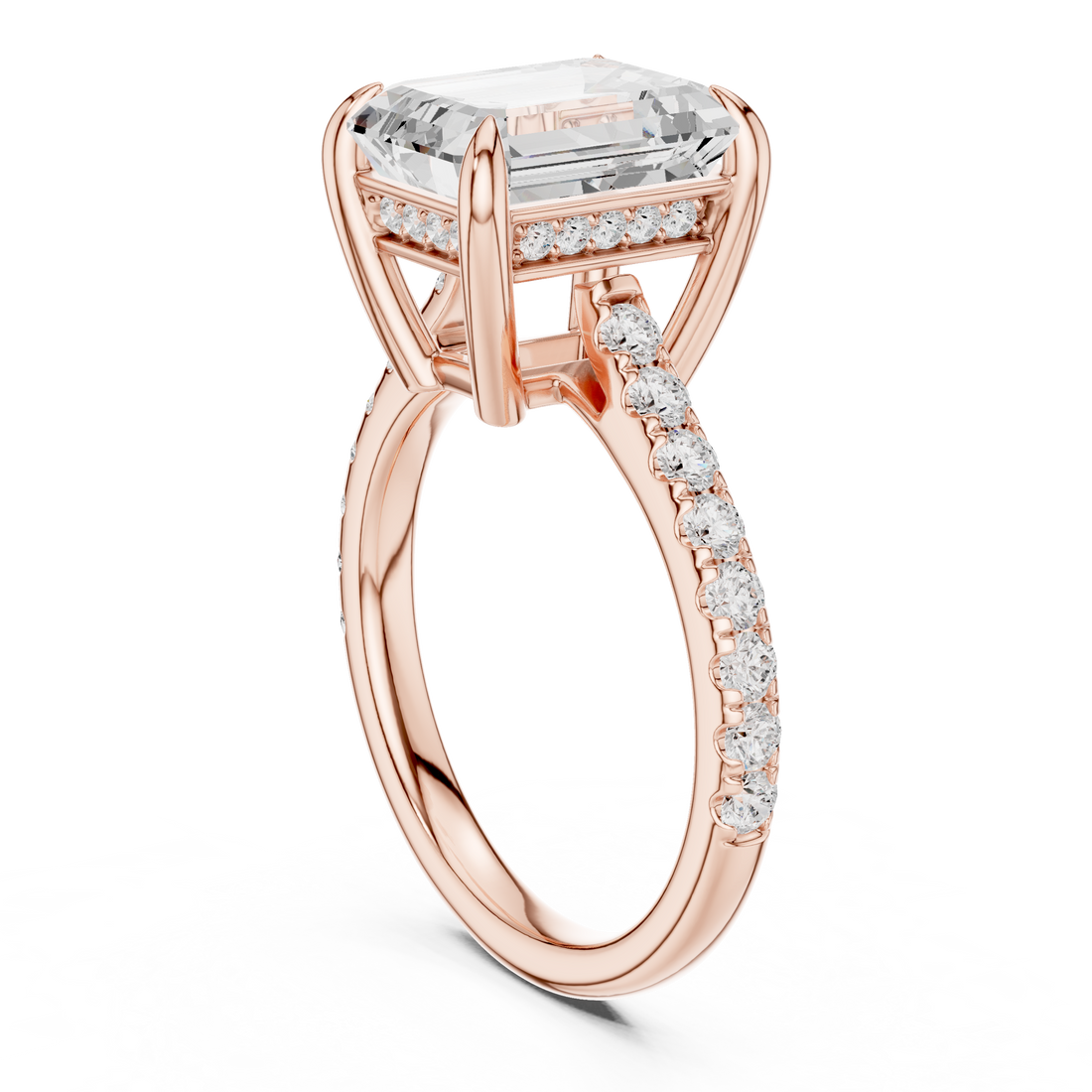 DDLR-1024 - Solitaire Emerald Ring - White Gold