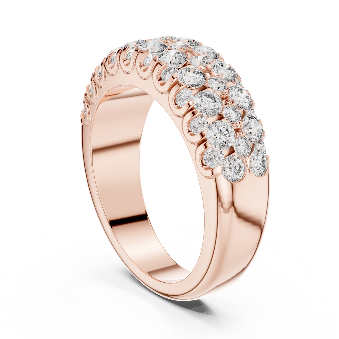 01 - Fashion Round Ring - White Gold