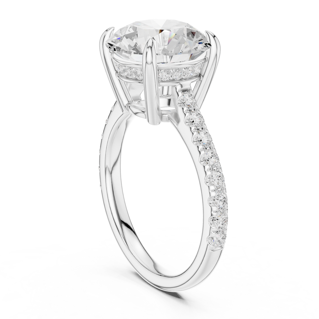 DDLR-1030 - Solitaire Round Ring - White Gold