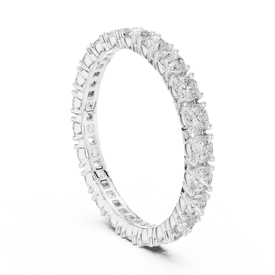 DDLR-623 - Eternity Cushion Ring - White Gold