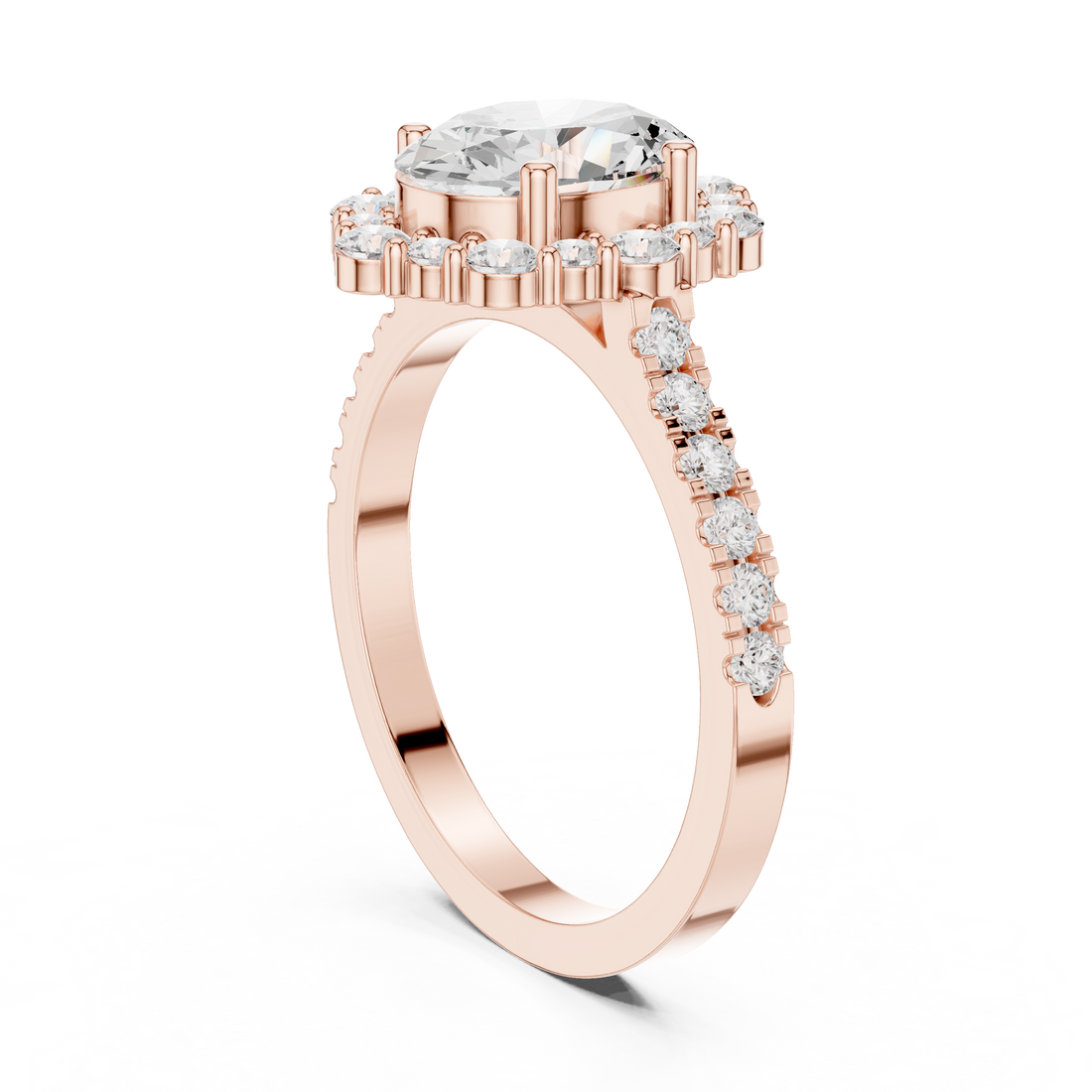 DDLR-351 - Halo Oval Ring - White Gold
