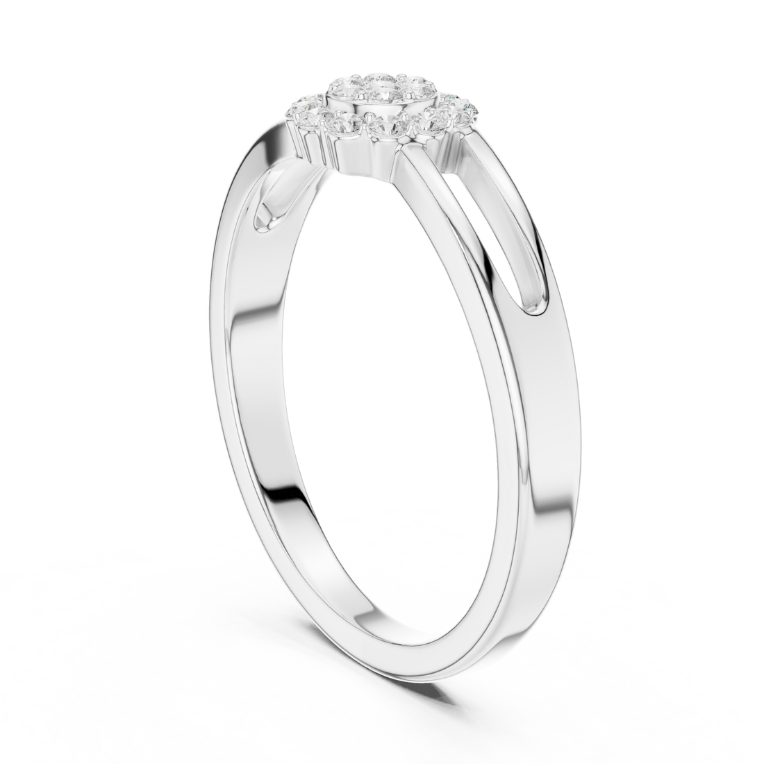SBWR(43) - Fashion Round Ring - White Gold