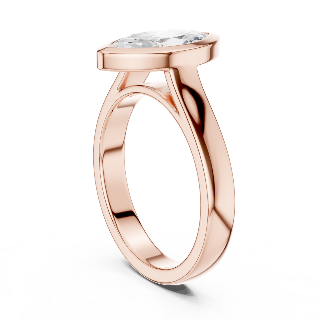 DDLR-092-MQ - Solitaire Marquise Ring - White Gold