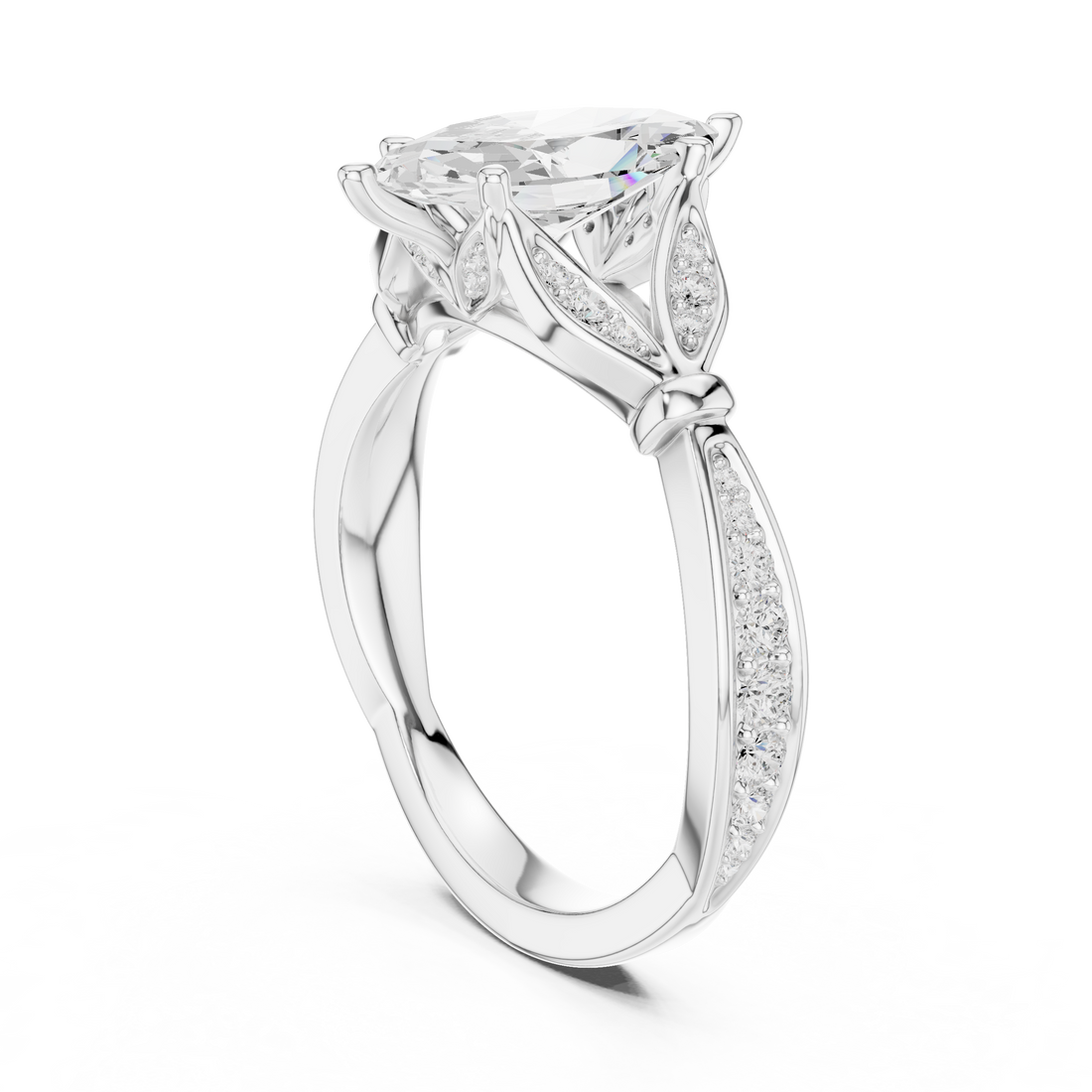 DDLR-935 - Solitaire Marquise Ring - White Gold