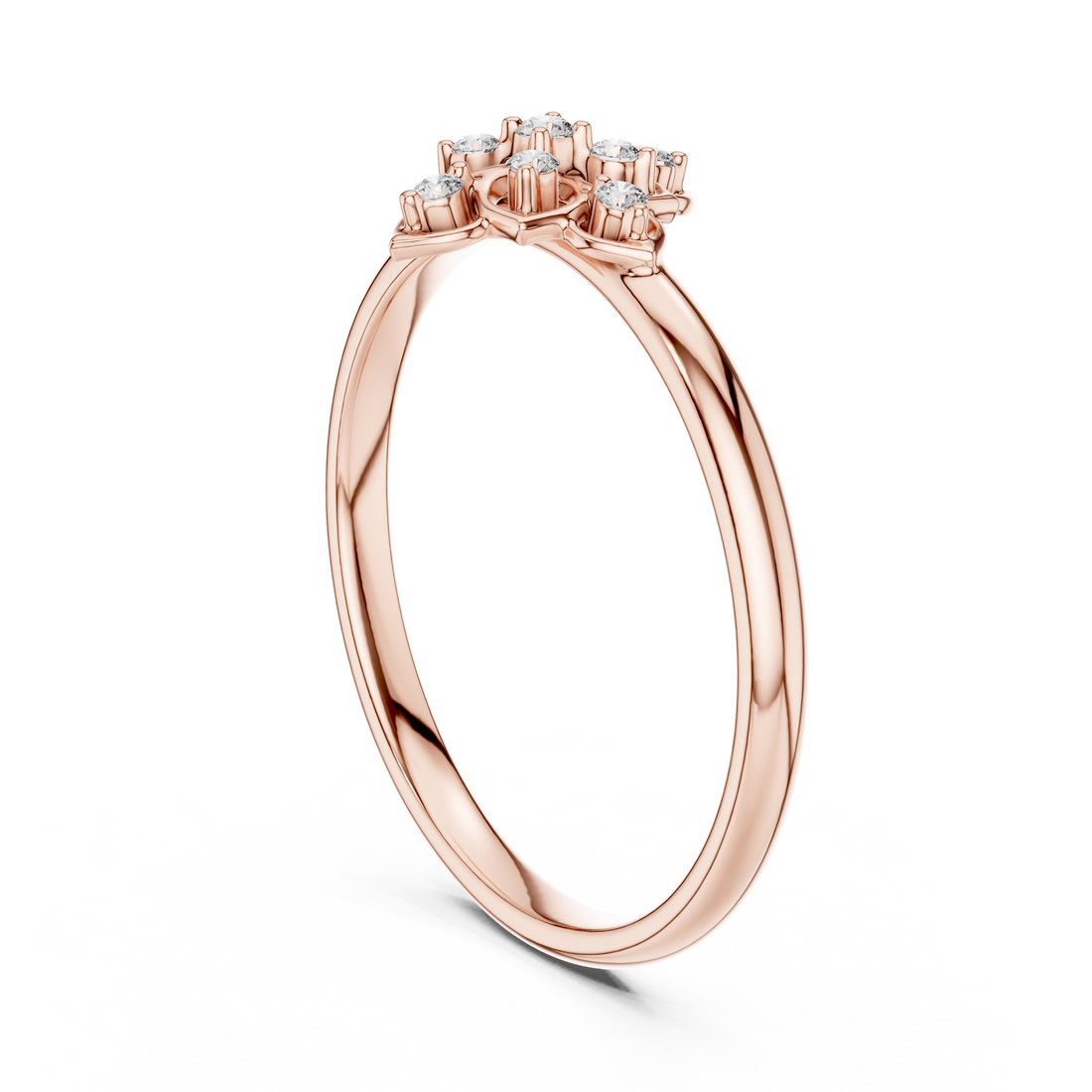 1 (434) - Fashion Round Ring - White Gold