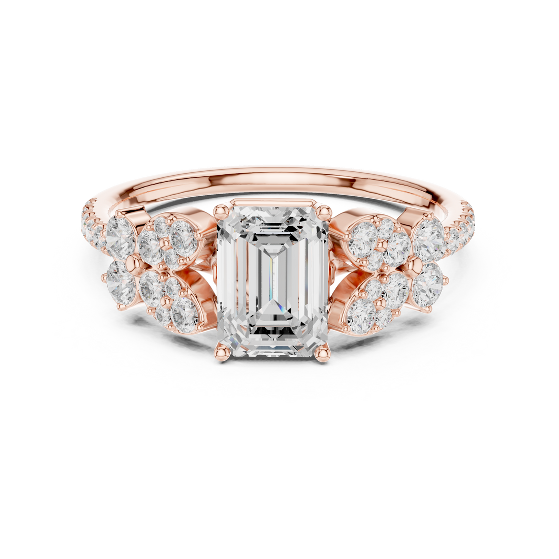 Fashion Ring - Emerald | DDLR-1069 - Rose Gold