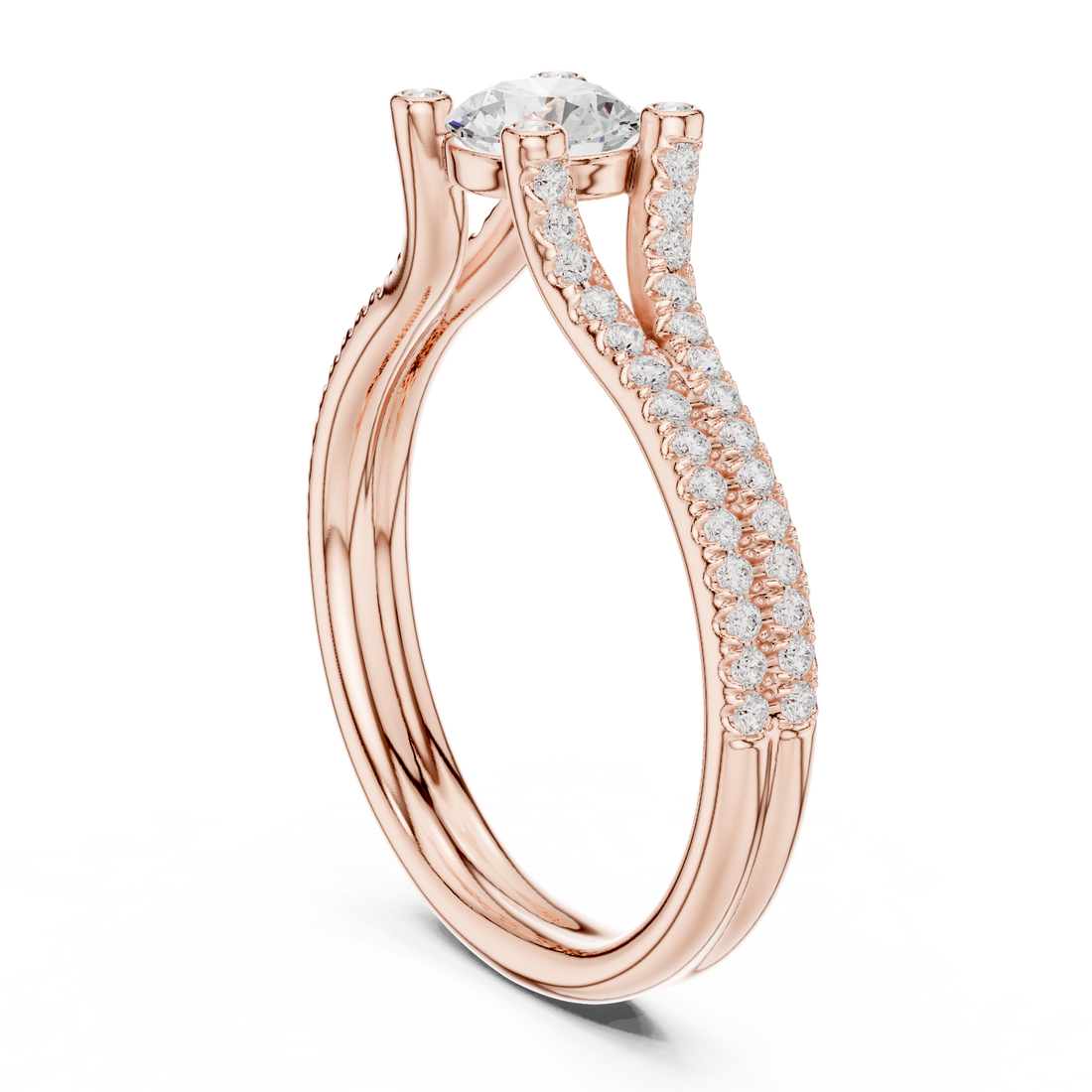 LR-0343 - Solitaire Round Ring - White Gold