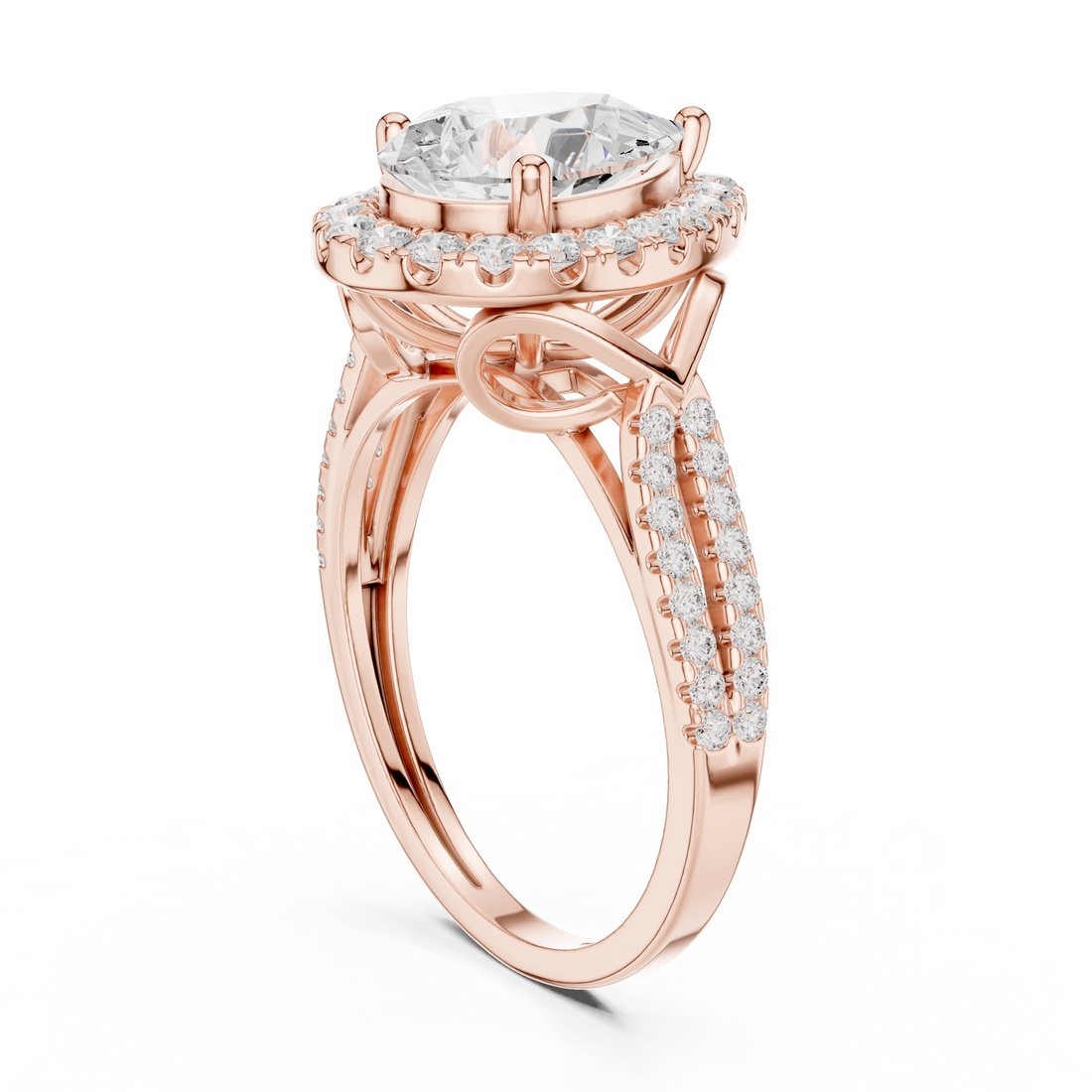 DDLR-397 - Halo Pear Ring - White Gold