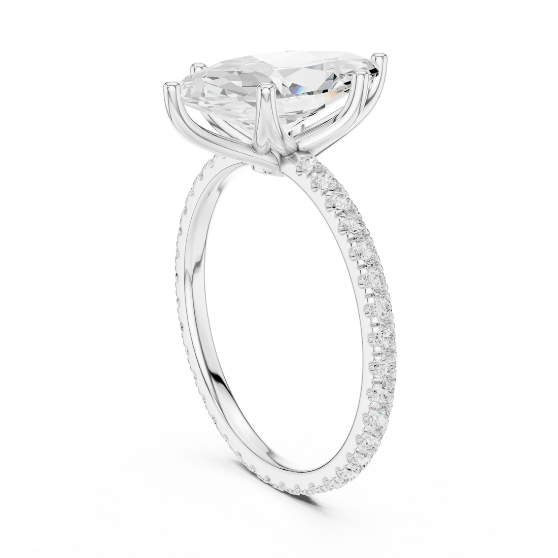 16 MQ - Solitaire Marquise Ring - White Gold