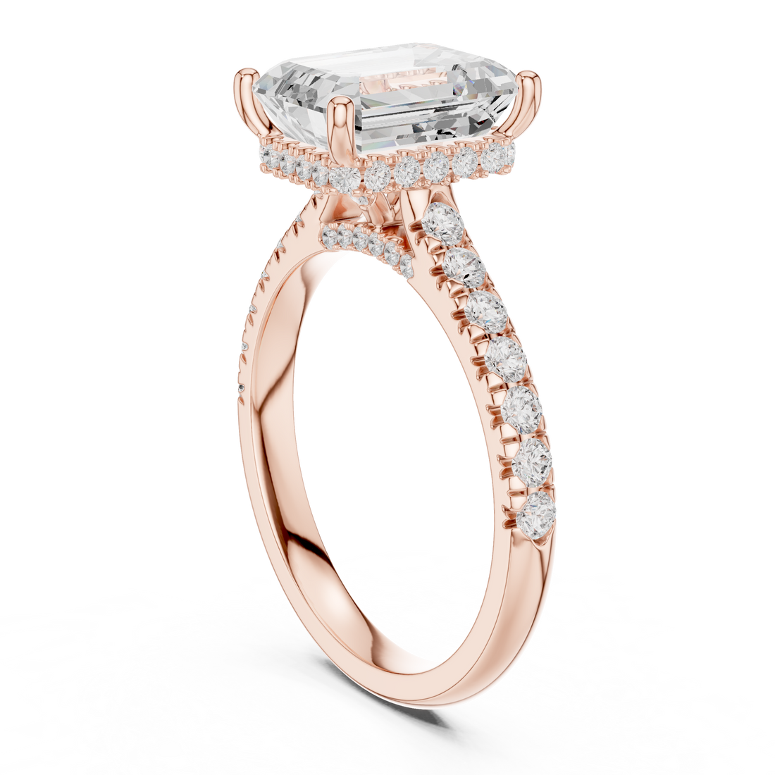 DDLR-258-EM - Solitaire Emerald Ring - White Gold