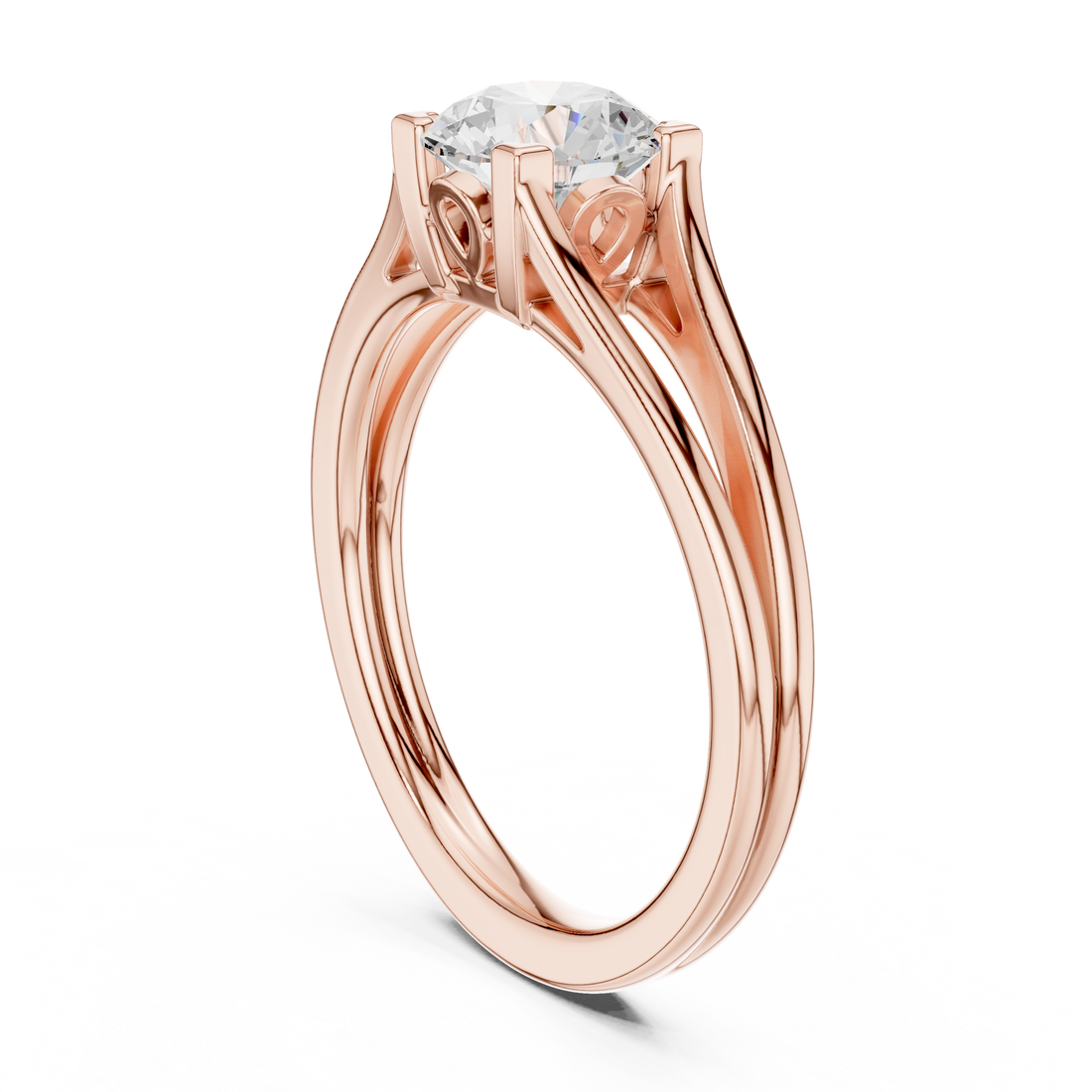 DDLR-543 - Solitaire Round Ring - White Gold