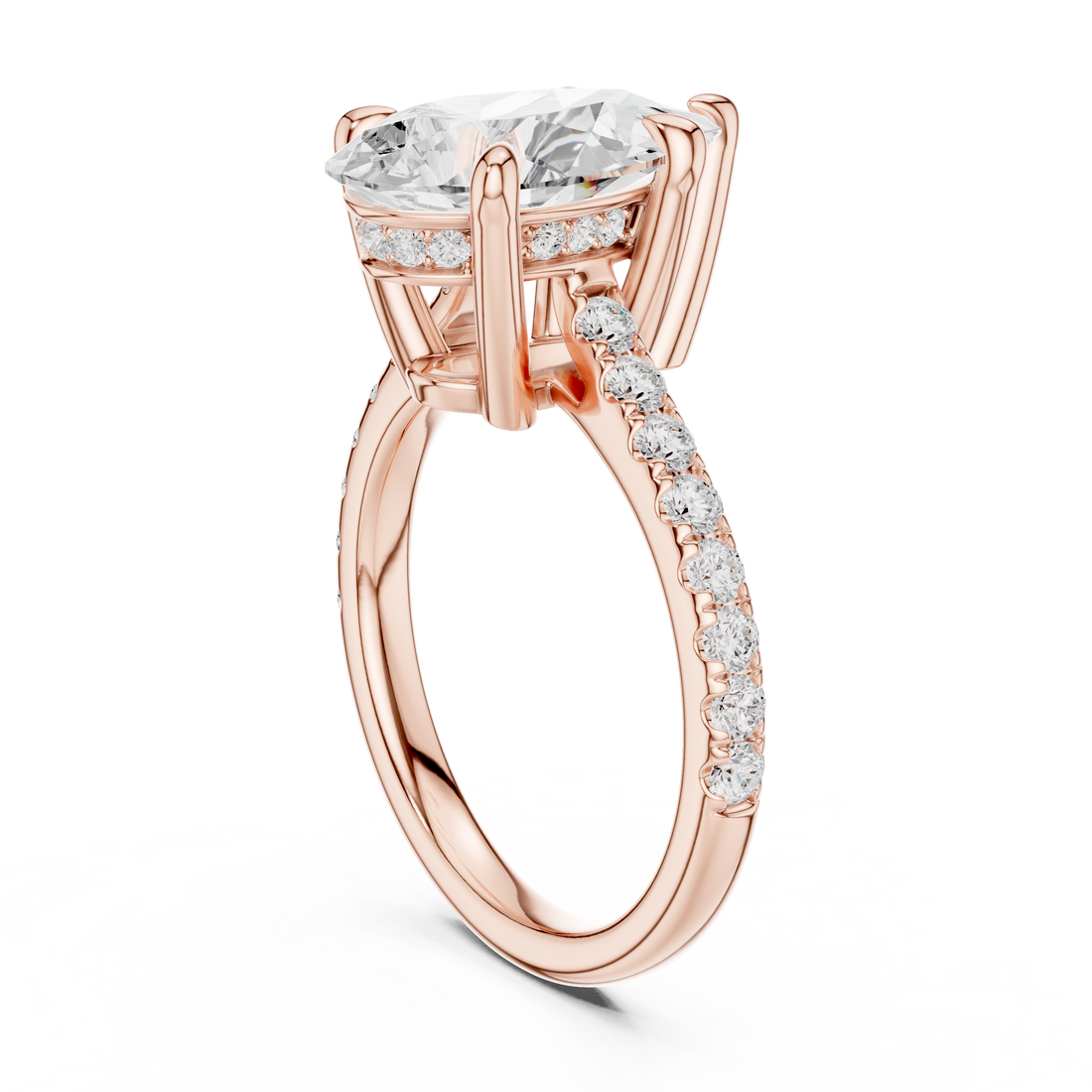 DDLR-250 - PE - Solitaire Pear Ring - White Gold