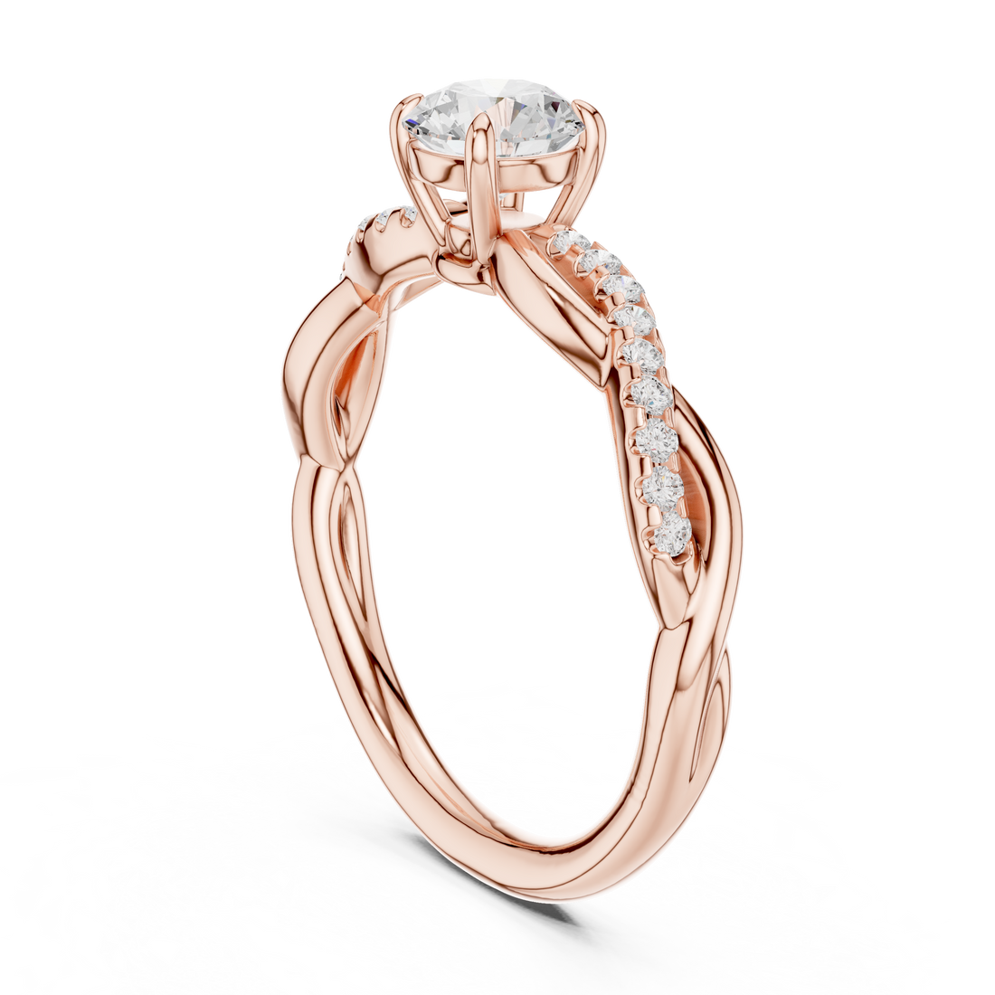 DDLR-589 - Solitaire Round Ring - White Gold