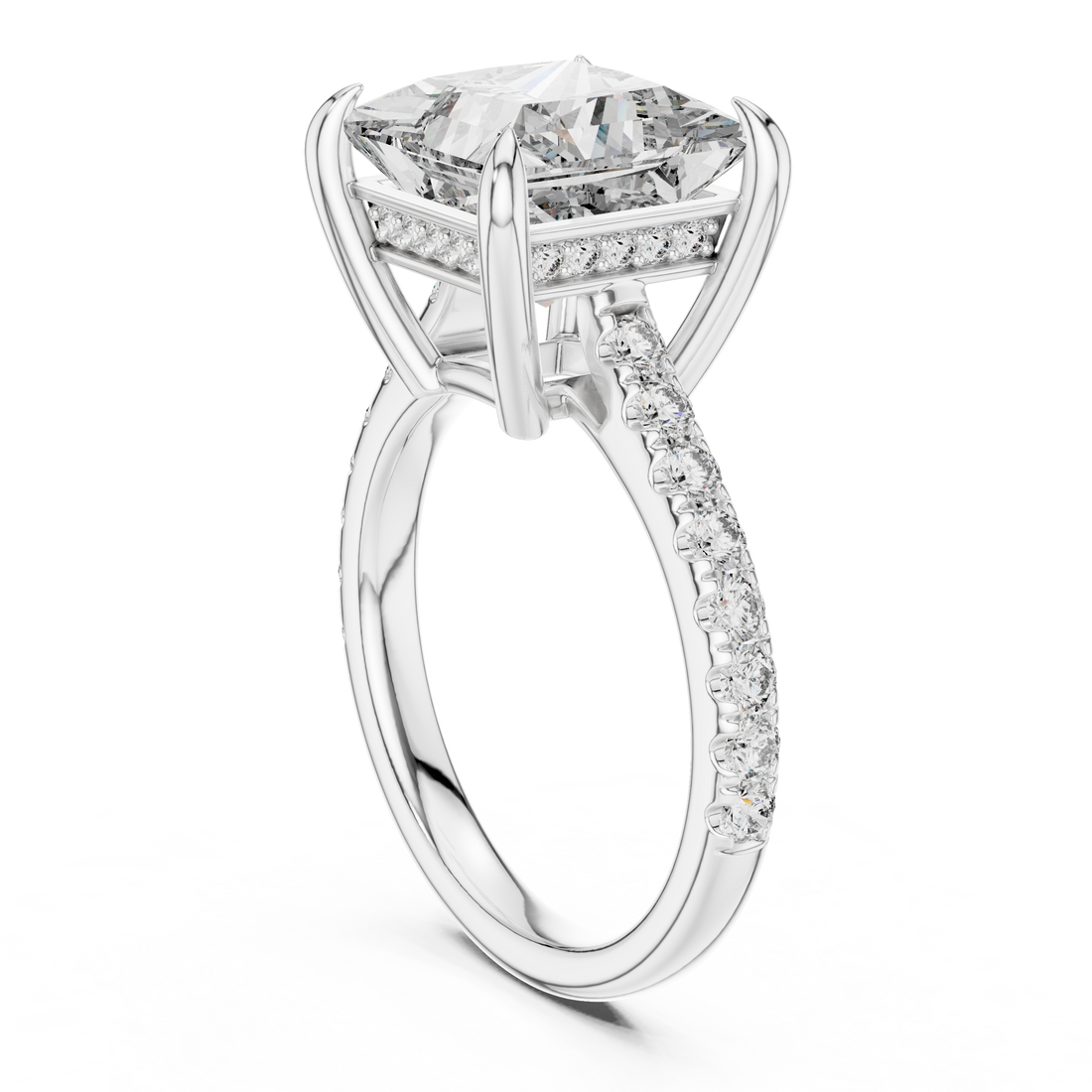 DDLR-250 - Solitaire Princess Ring - White Gold
