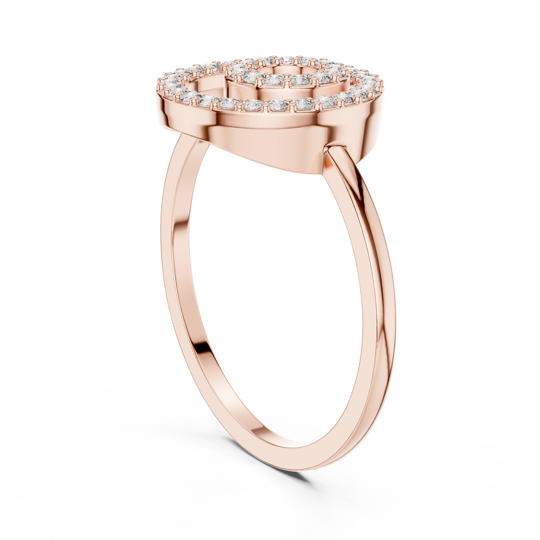 DR-6318 - Fashion None Ring - White Gold