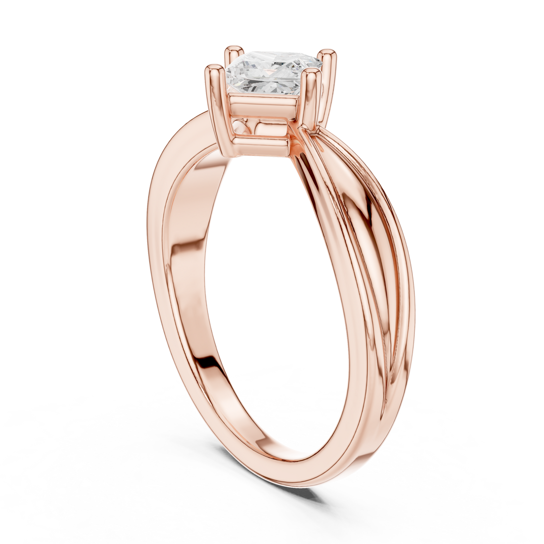 DDLR-527 - Solitaire Princess Ring - White Gold