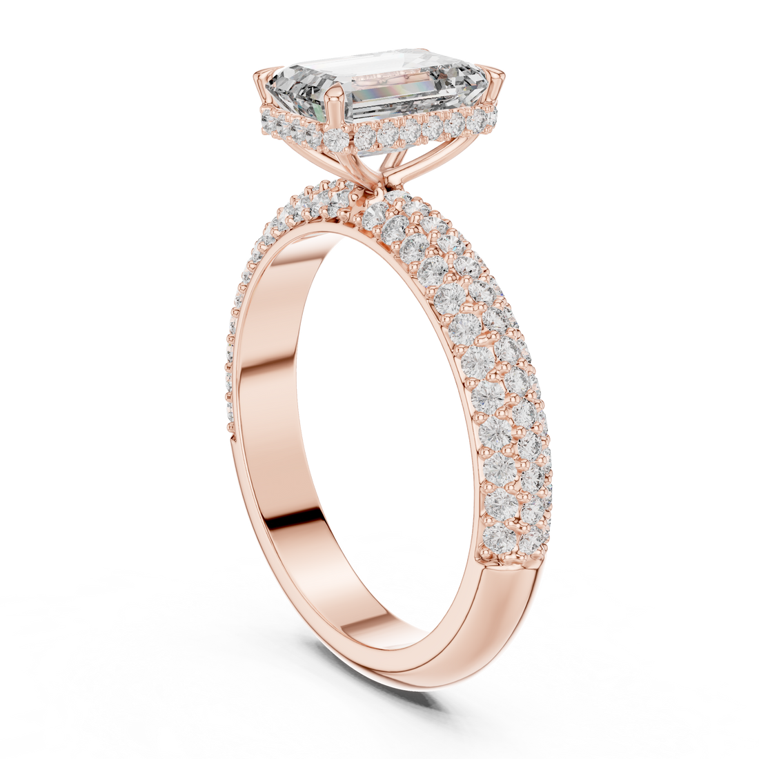 9#10035L_SS8 - Solitaire Emerald Ring - White Gold