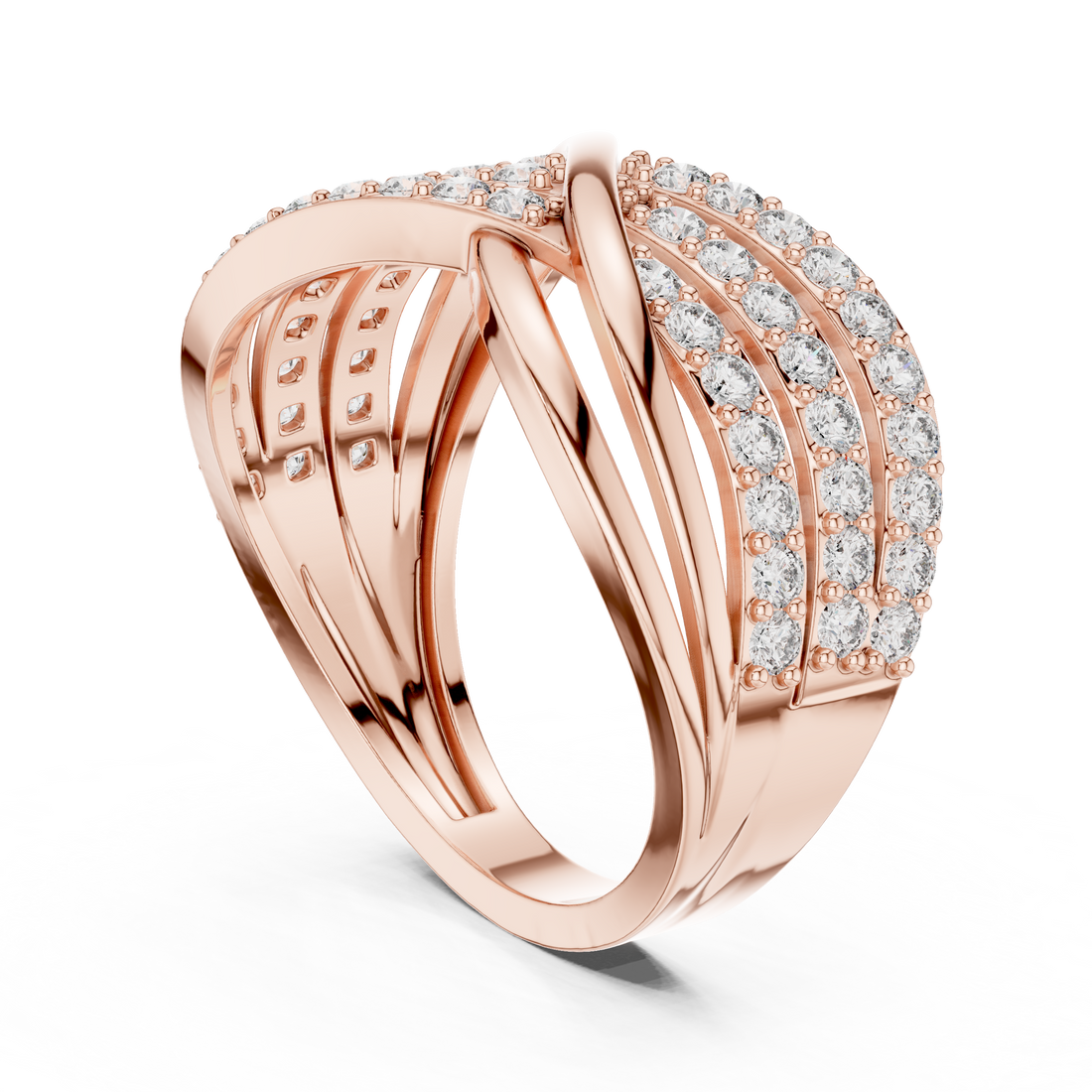9#10044L - Fashion Round Ring - White Gold