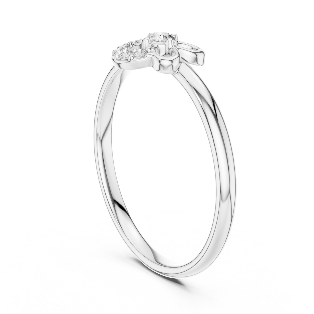1 (353) - Fashion Round Ring - White Gold