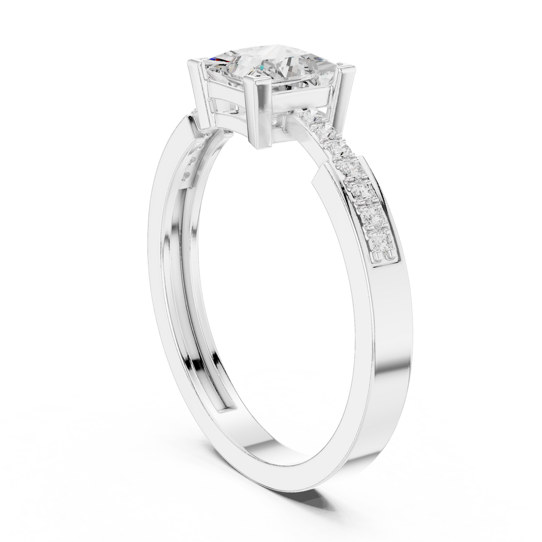 Fashion Ring - Princess | HLR-256 - White Gold