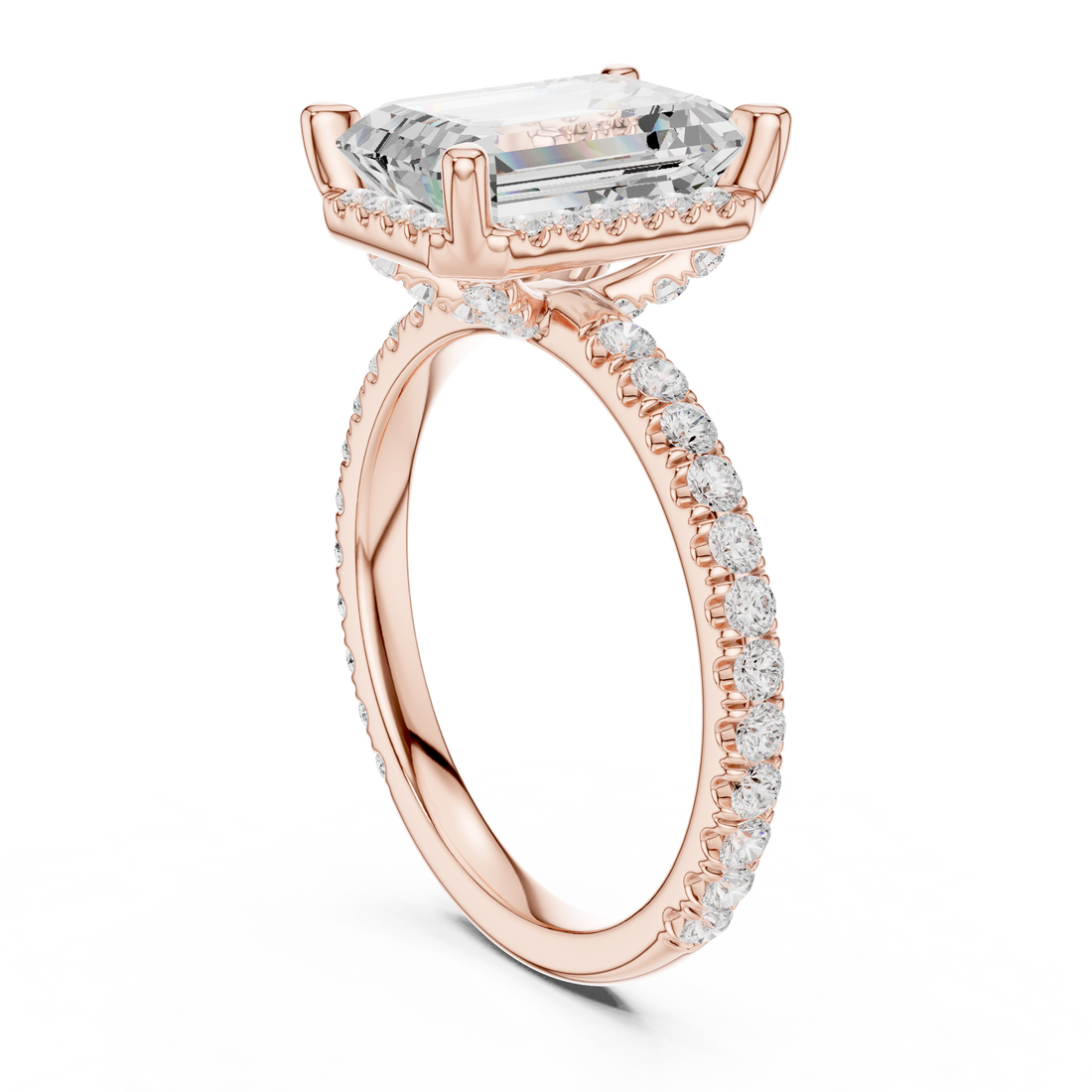 DDLR-172-EM - Solitaire Emerald Ring - White Gold