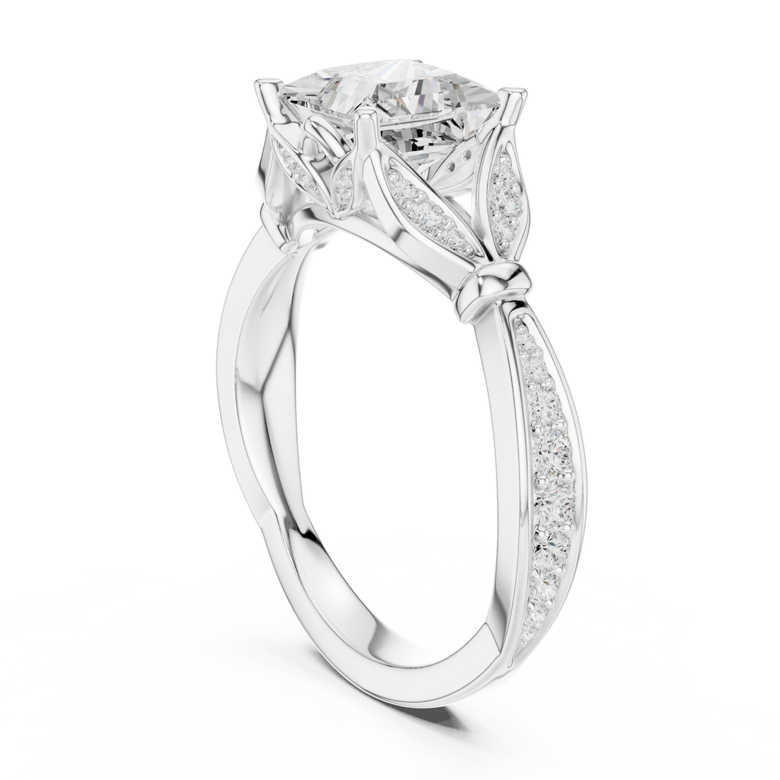 DDLR-937 - Vintage Princess Ring - White Gold