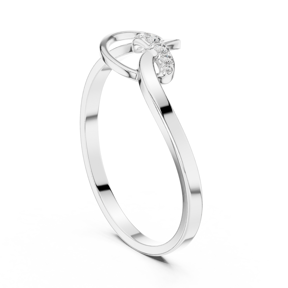 1 (158) - Bypass Round Ring - White Gold