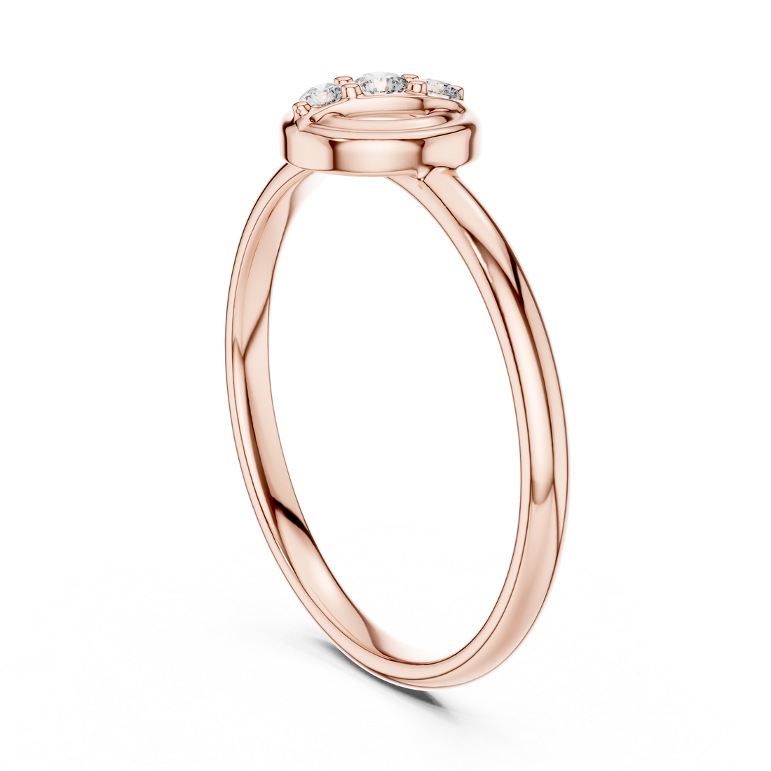 1 (400) - Fashion Round Ring - White Gold