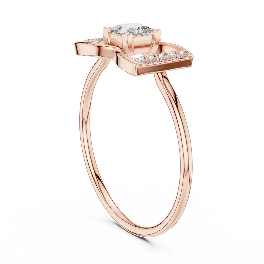 HLR-198 - Fashion Princess Ring - White Gold