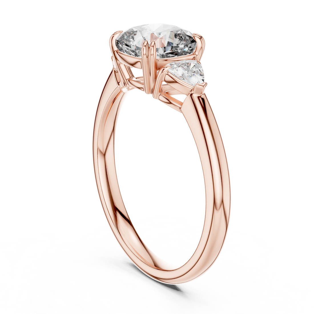 DDLR-033 - Three Stone Cushion Ring - White Gold