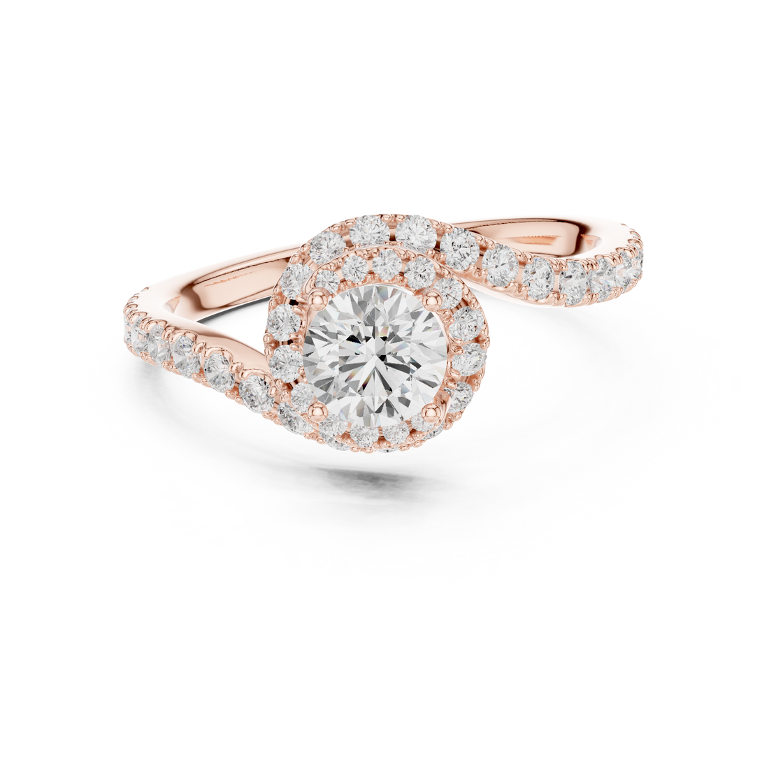 Bypass Ring - Round | LR-0325 - Rose Gold