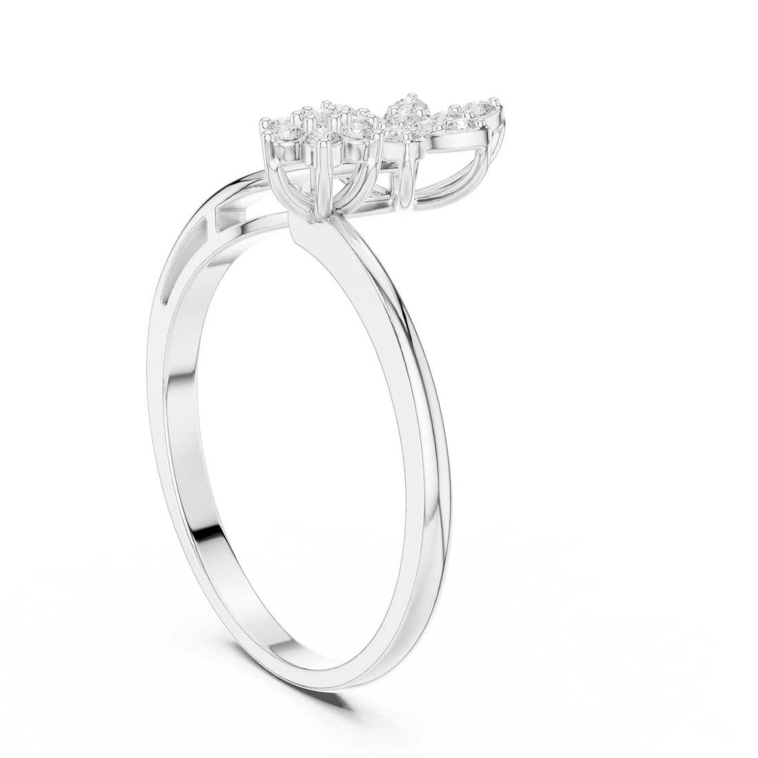 HLR-223 - Fashion Round Ring - White Gold